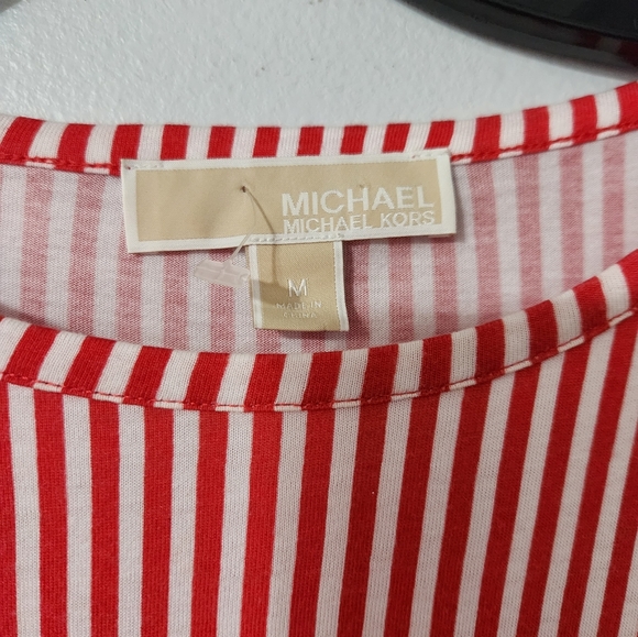 NWOT Michael Kors Women's Red and White Blouse Size Medium - Picture 2 of 4